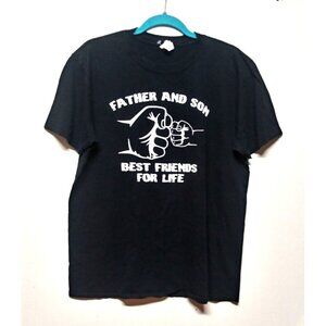 Father and Son T shirt Best friends for life Sz L softstyle ring spun Sz L Black